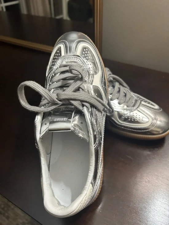 Metallic Silver Sneakers with Gum Sole.. new never worn from anthropology - Picture 4 of 4